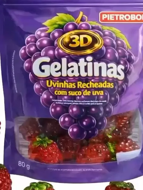 Pacote de gelatinas coloridas
